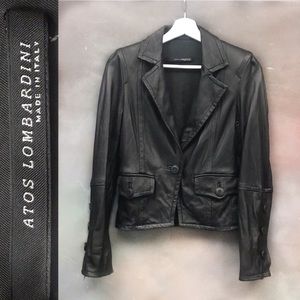 Atos Lombardini Luxury Leather Jacket Italy 40